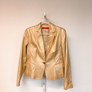 Gold Anne Klein Vintage Leather Blazer
